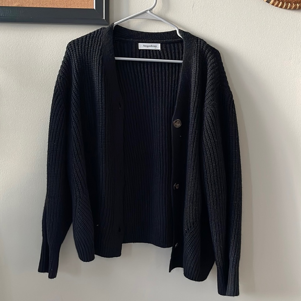 Saks Off Fifth black cardigan with buttons